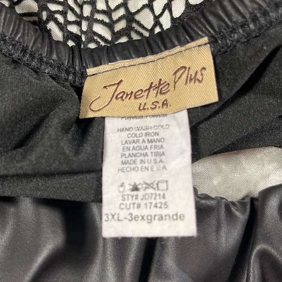 Janette Plus Dress Womens 3XL Black White Crochet Overlay Strapless Party Dress - Picture 2 of 14